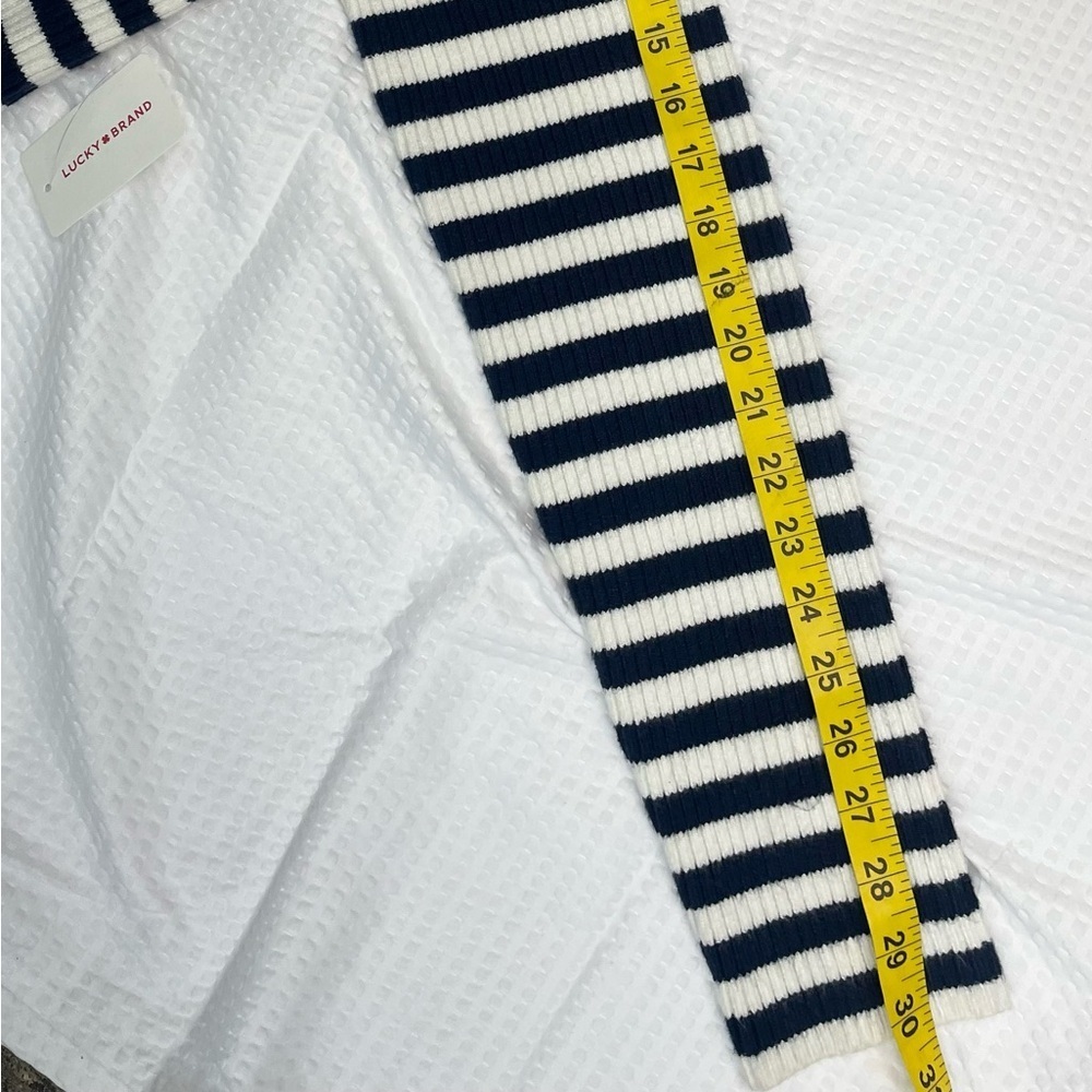 NWT Lucky Brand Navy and Cream Striped Long Sleeve Cardigan Size XL - Picture 6 of 9